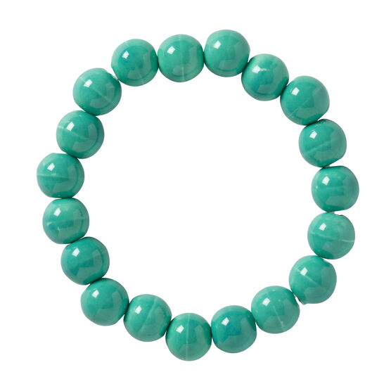 Turquoise blue ceramic beaded bracelet